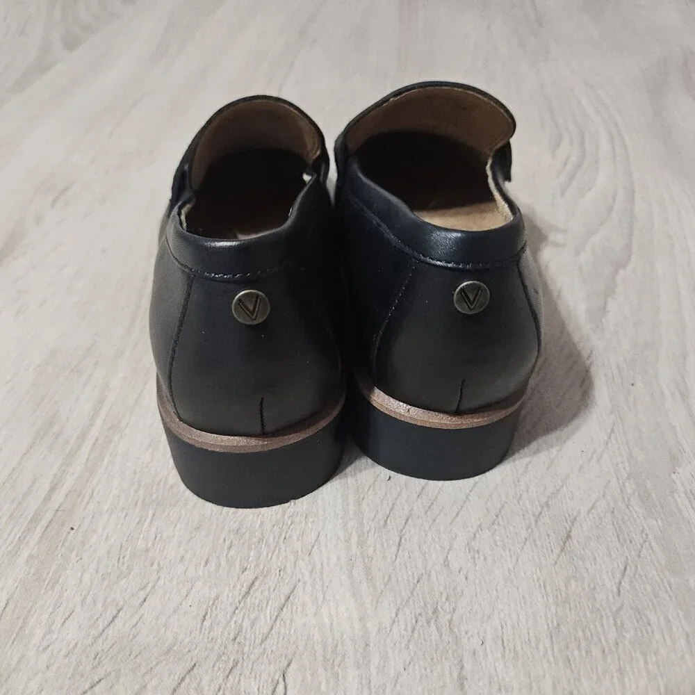 Vionic Corinne Black Leather Loafer US 6 Womens Lug Heel